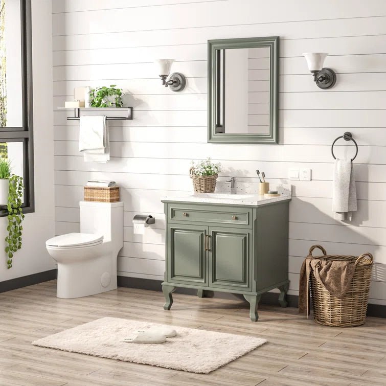DeerValley Bath DeerValley DV-1F52508 Symmetry One Piece Toilet 1.1/1.6 GPF Elongated Standard Toilet with Comfortable Seat Height (Seat Included) Toilet