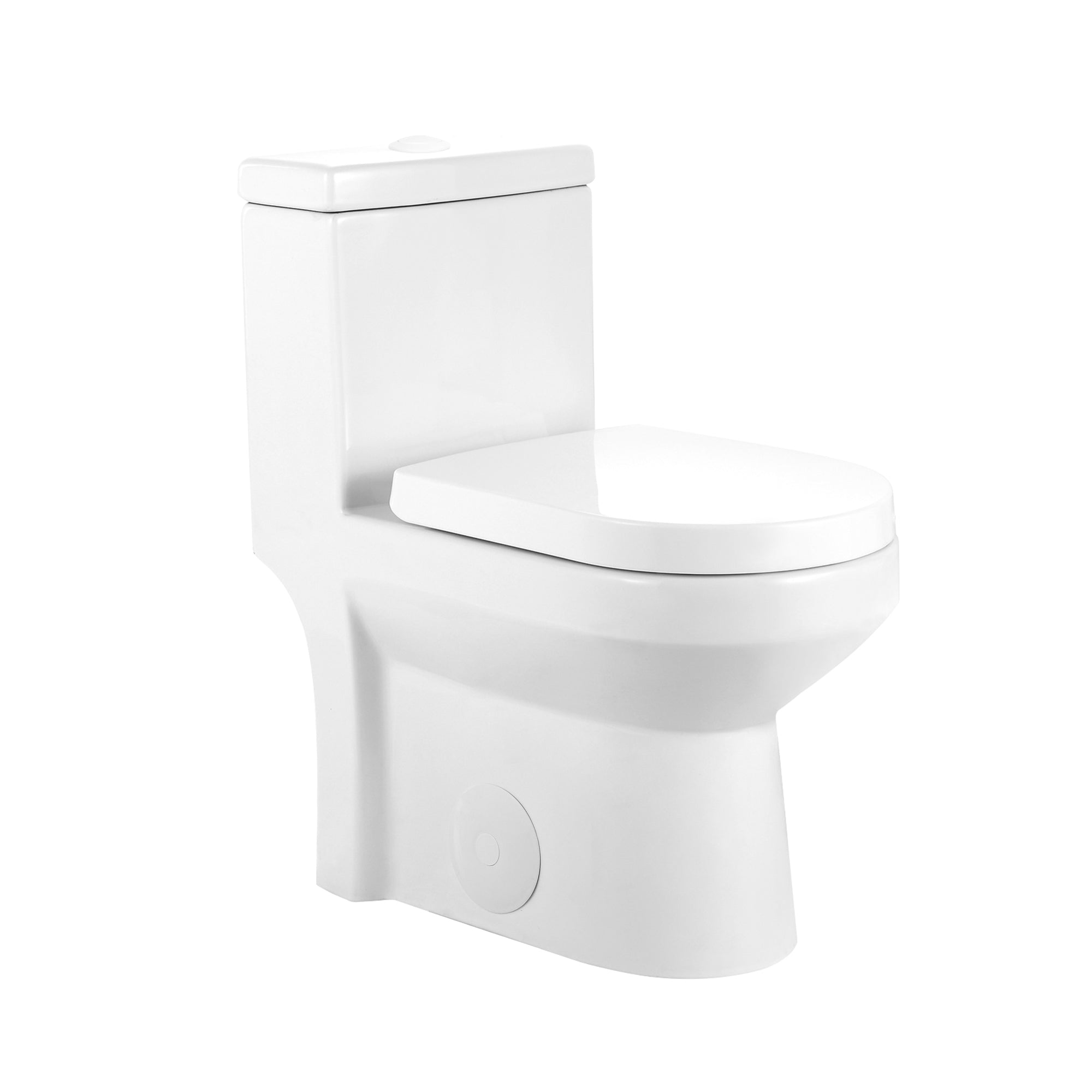 DeerValley Liberty Compact Toilets with Crisp White Button - High-Efficiency Round Toilet (Seat Included),DV-1F52812-G/W/B