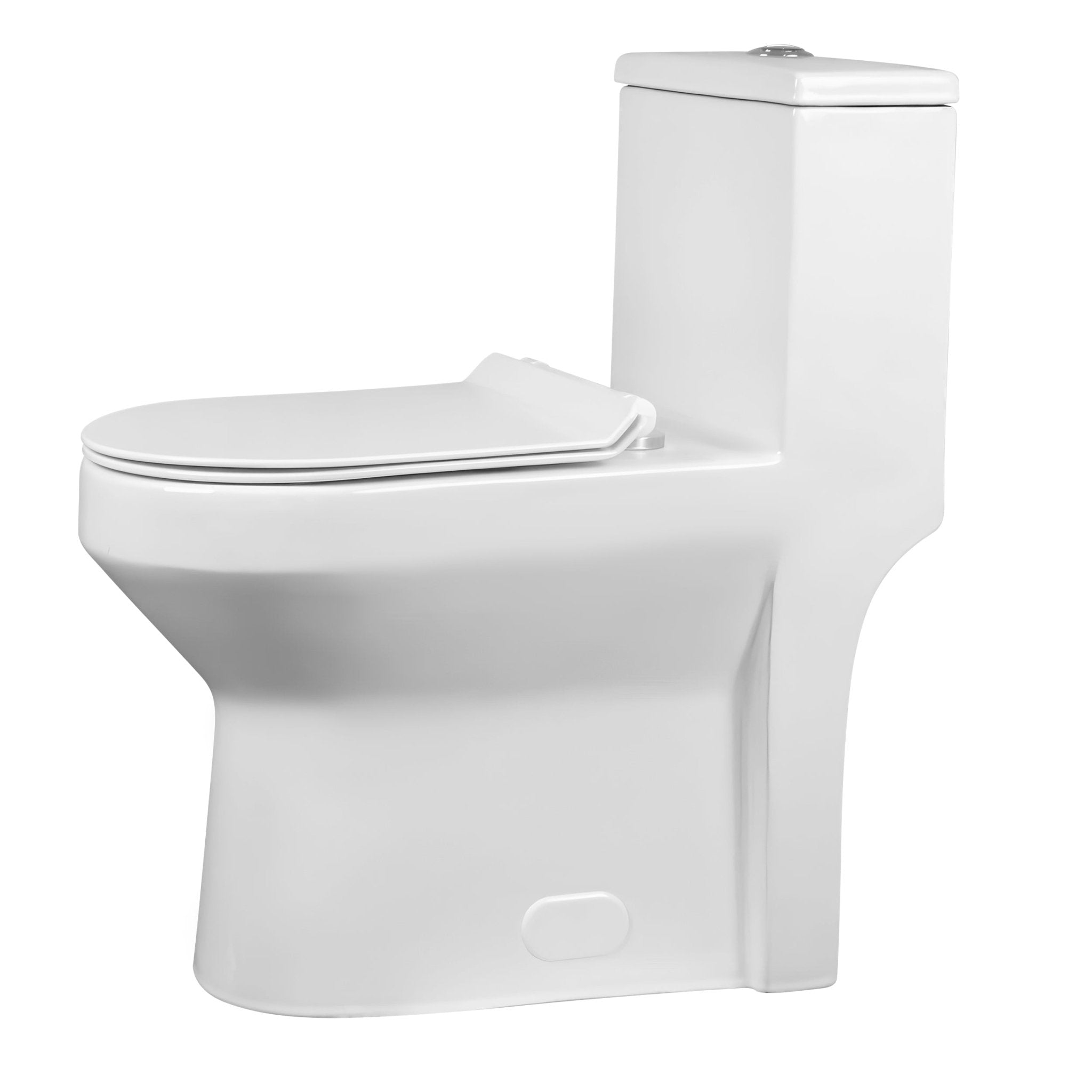 DeerValley Liberty Compact One-Piece Toilet with High-Efficiency Flush, ADA Comfort Height, Ultra-Thin Tank and Lid, Water-Saving Dual Flush (Seat Included)