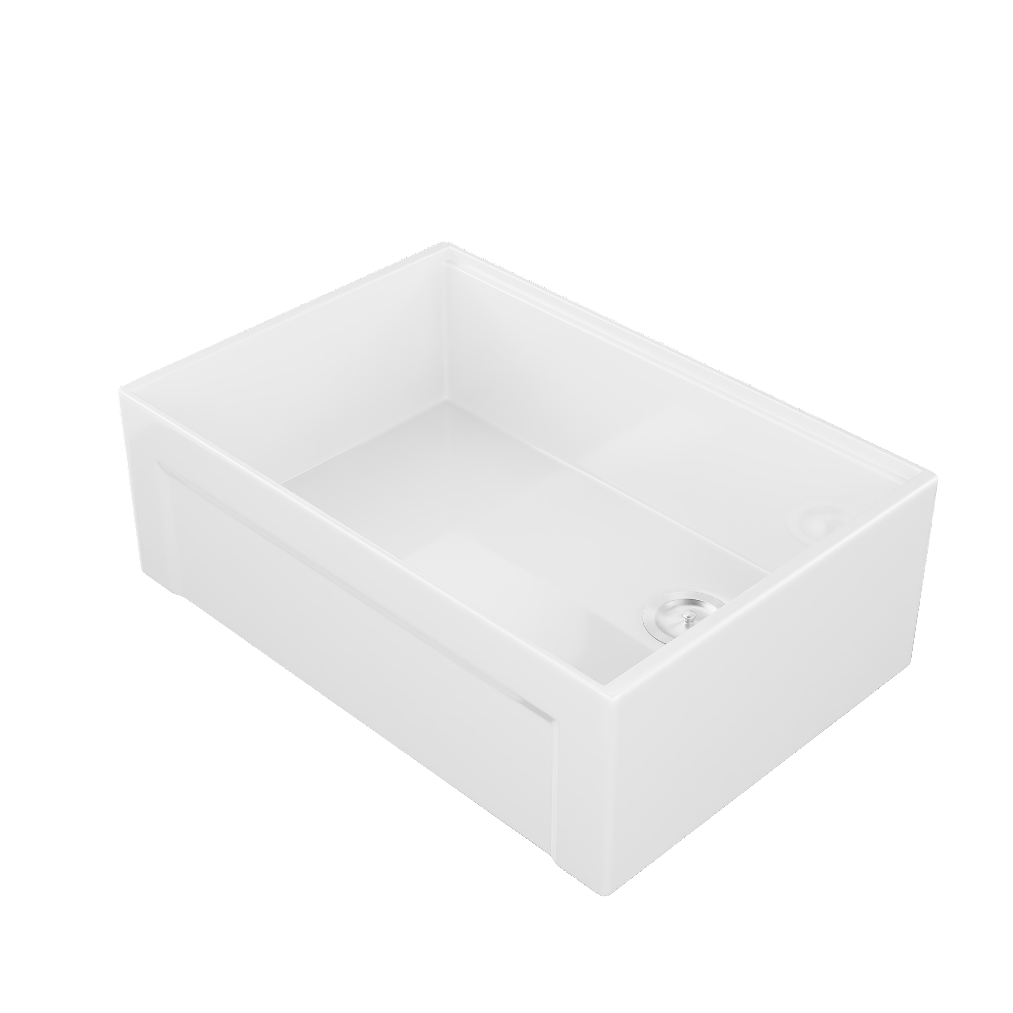 DeerValley White Farmhouse Workstation Sink, Reversible Fireclay Deep Single Bowl Apron Front Kitchen Sink, Undermount Farm Sink with Ledge and Accessories