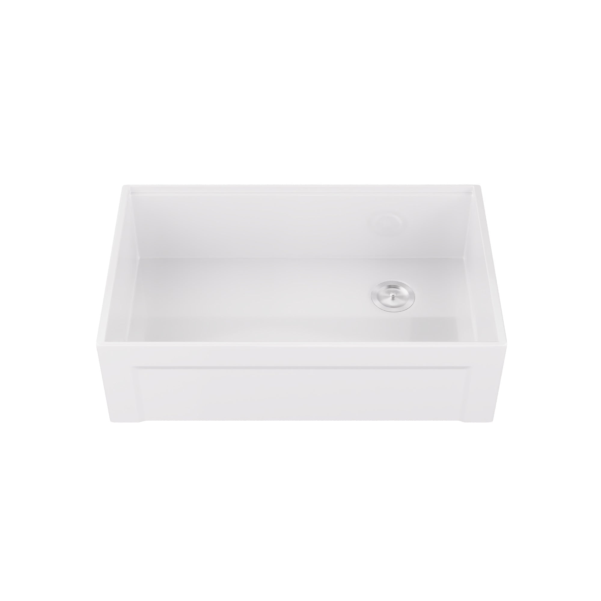 DeerValley White Farmhouse Workstation Sink, Reversible Fireclay Deep Single Bowl Apron Front Kitchen Sink, Undermount Farm Sink with Ledge and Accessories