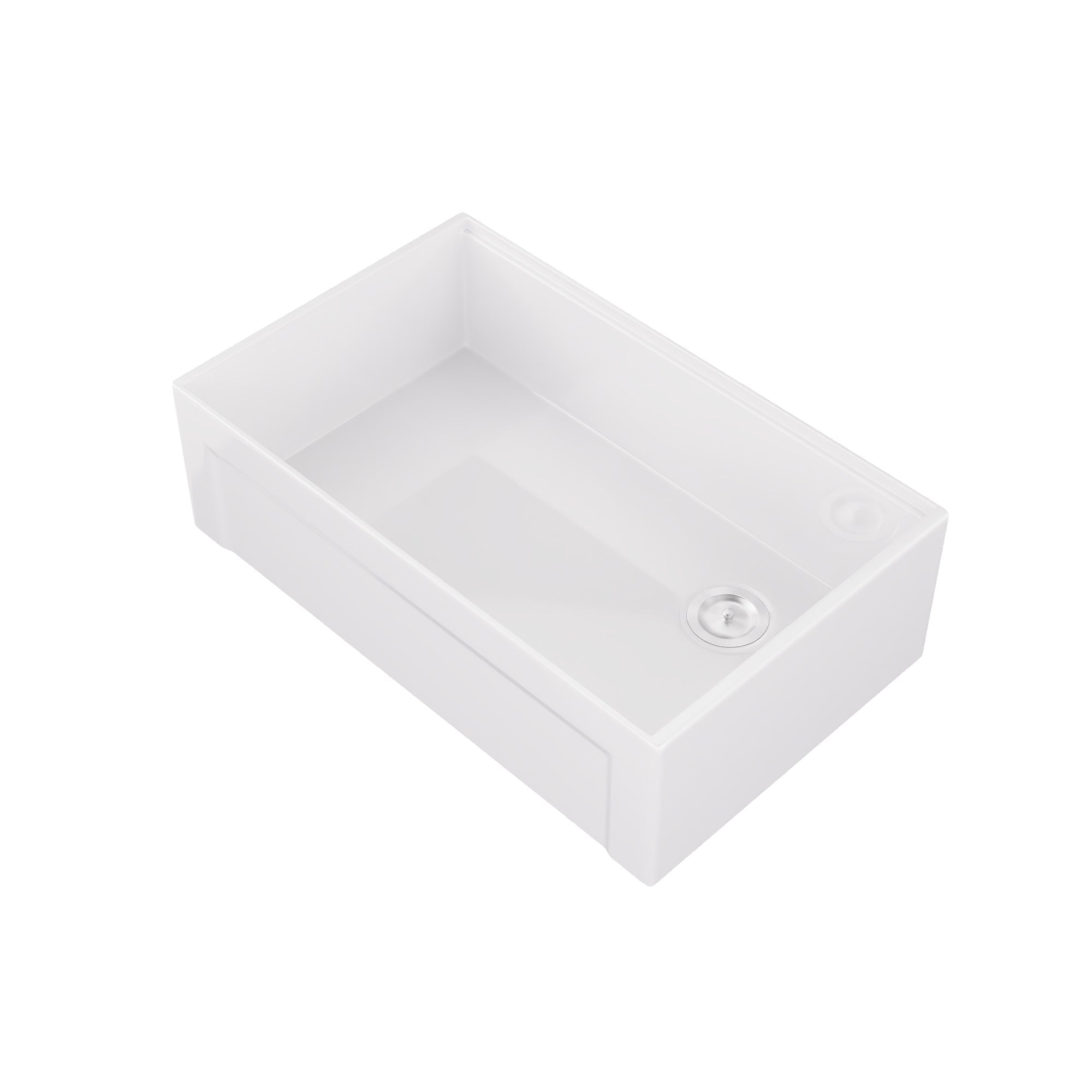 DeerValley White Farmhouse Workstation Sink, Reversible Fireclay Deep Single Bowl Apron Front Kitchen Sink, Undermount Farm Sink with Ledge and Accessories