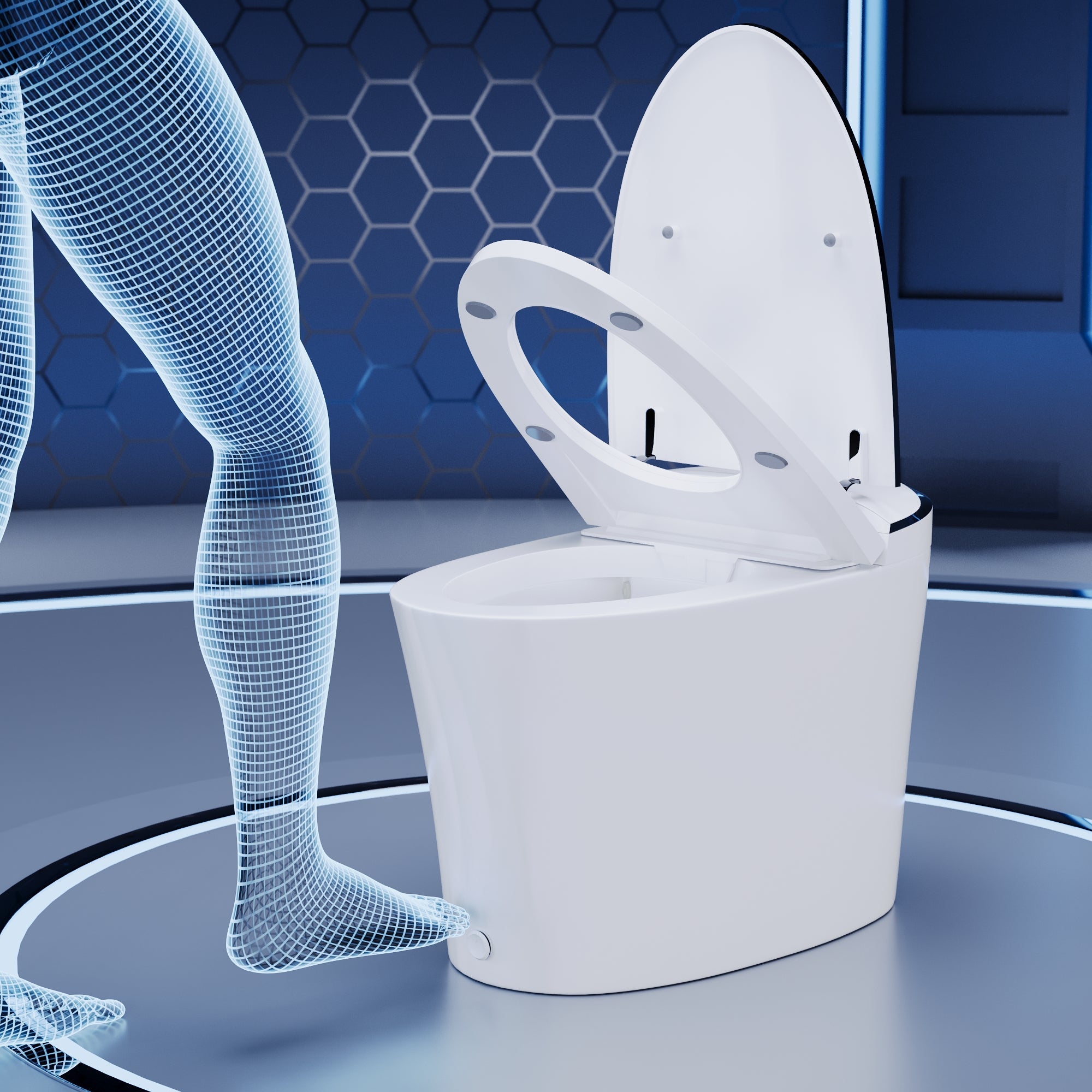 DeerValley DV-1S0019-V3 Premium Tankless Elongated Smart Bidet Toile, Quiet-Closed Heated Seat Sensor Auto, Foot Kick & Blackout Flush, Warm Wash, Night Light