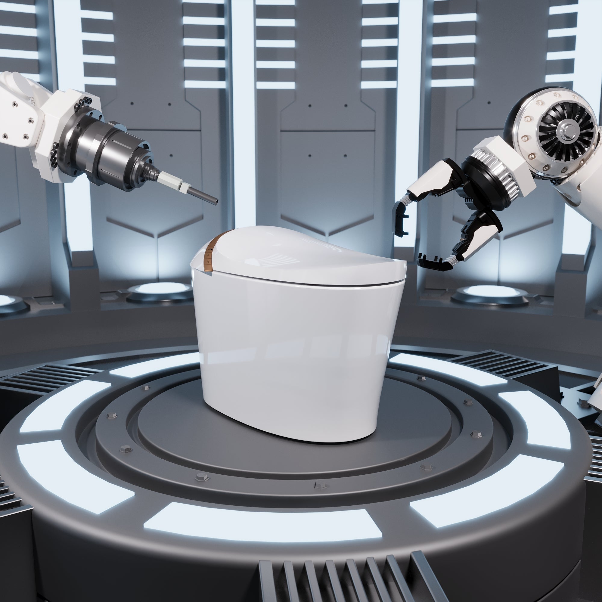 DeerValley DV-1S0160-V3 Premium Tankless Elongated Smart Bidet Toilet with Off-Seat Flush/Foot Sensor Flush, Automatic Tankless Toilet with Heated Seat, Warm Water Cleaning, Warm Air dryer