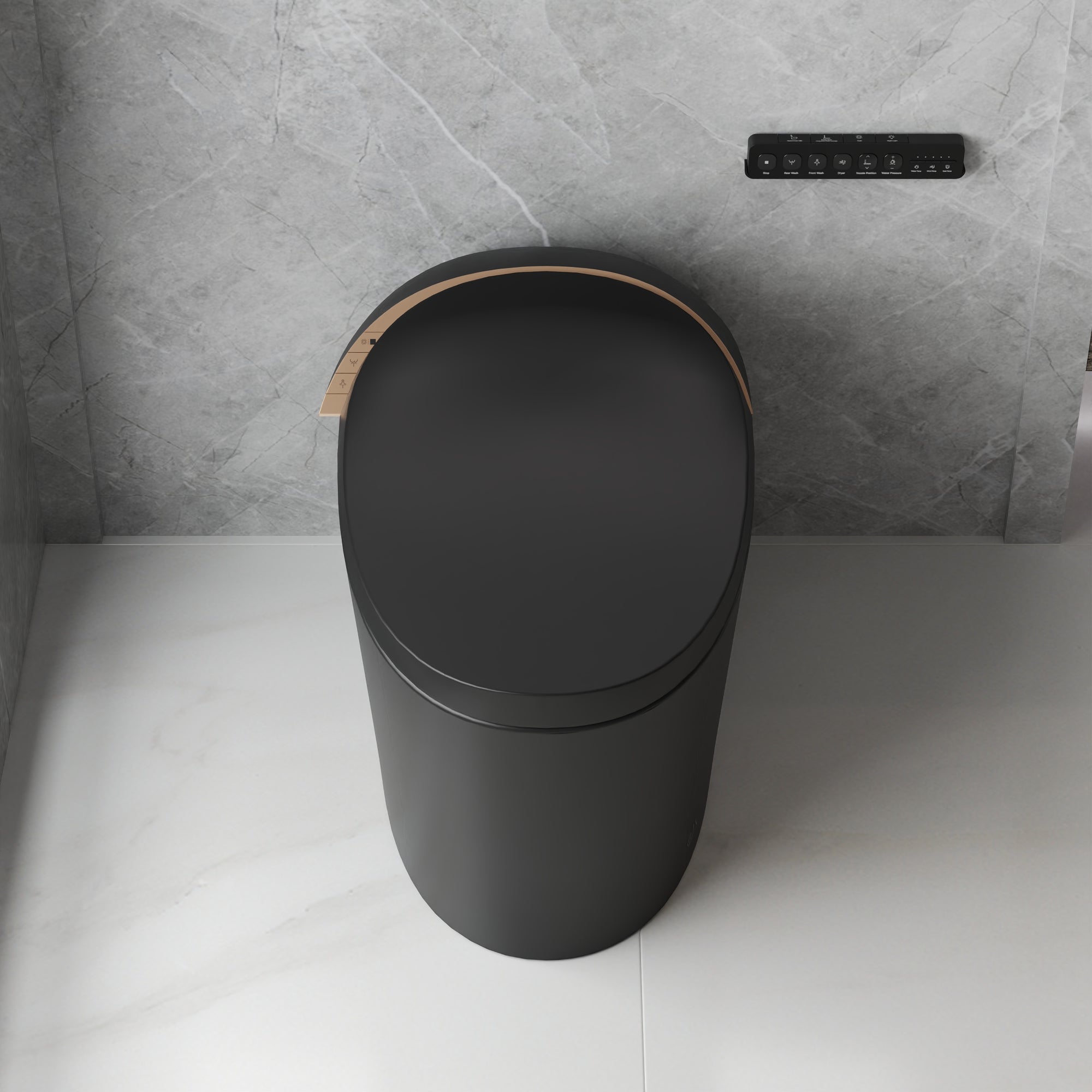 DeerValley DV-1S0160/V1/V3 Tankless Elongated Smart Toilet with Off-Seat Flush/Foot Sensor Flush, Automatic Tankless Toilet with Heated Seat, Warm Water Cleaning, Warm Air dryer