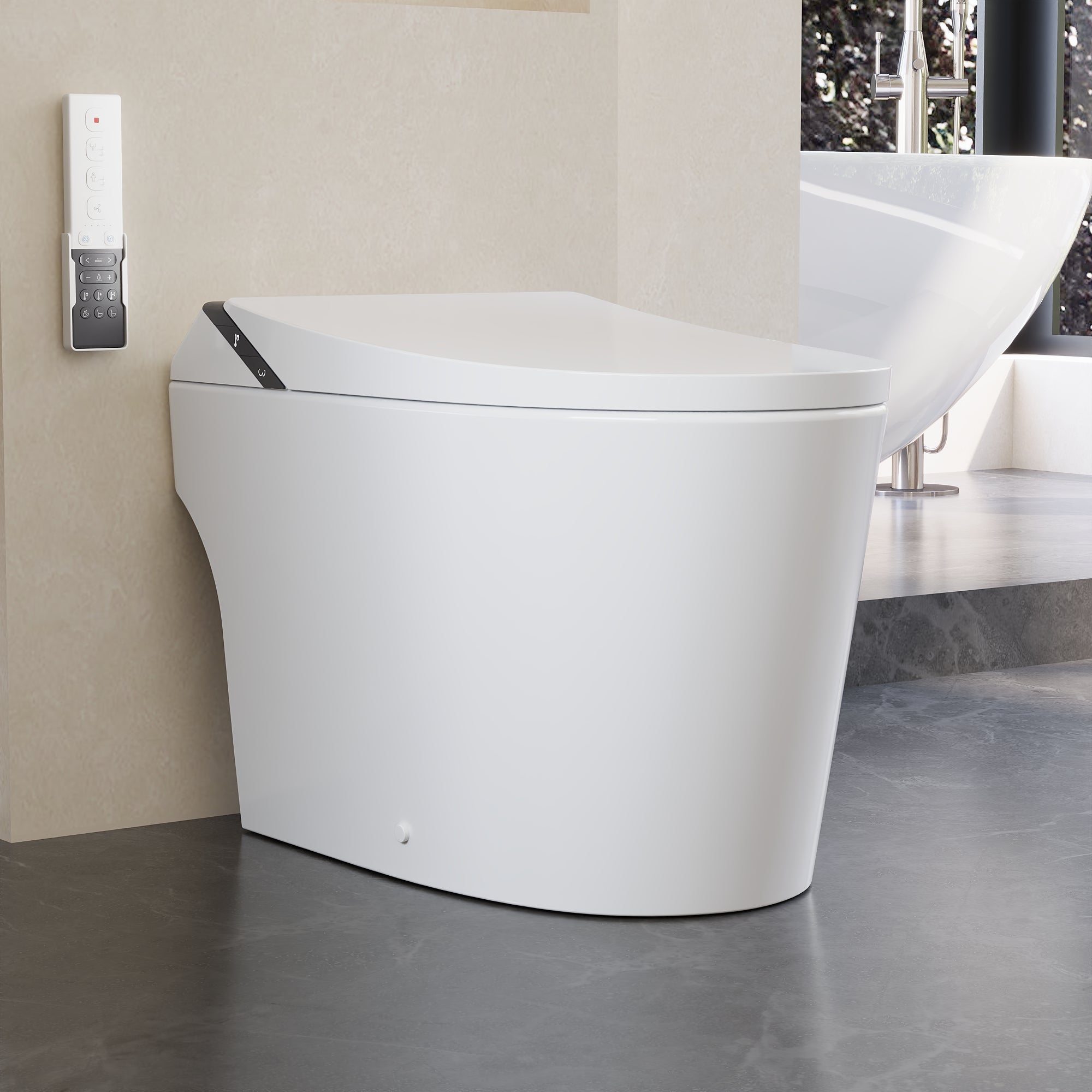 Pre-sale DeerValley DV-1S0289 / DV-1S0289-V3 Modern Tankless Smart Toilet with Bidet with Auto Flush & Foam Shield Technology , Warm Air Dryer, Heated Seat & Night Light (Remote Included)