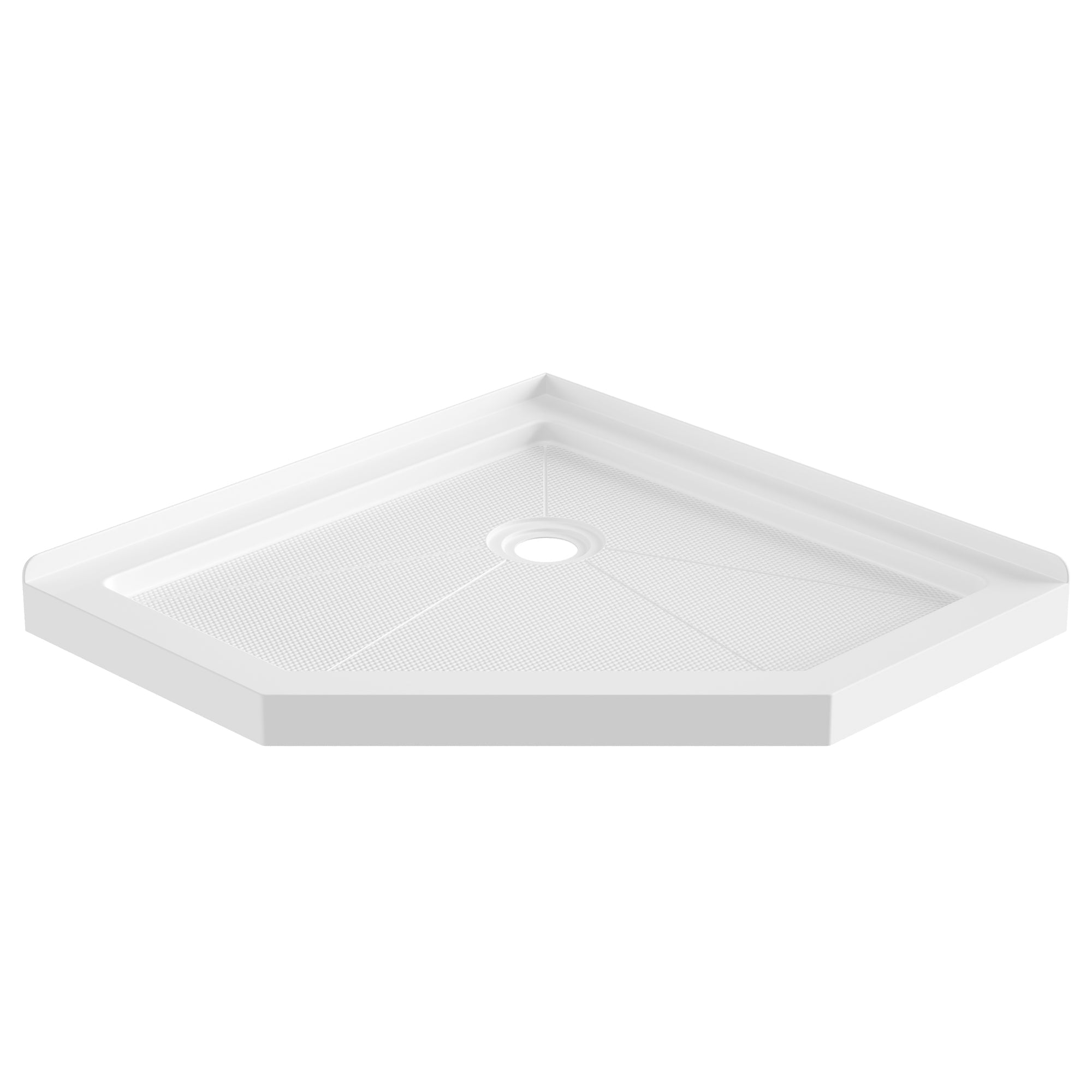 DeerValley 35" x 35" Neo-Angle Single Threshold Shower Base, Acrylic White, Single-Threshold