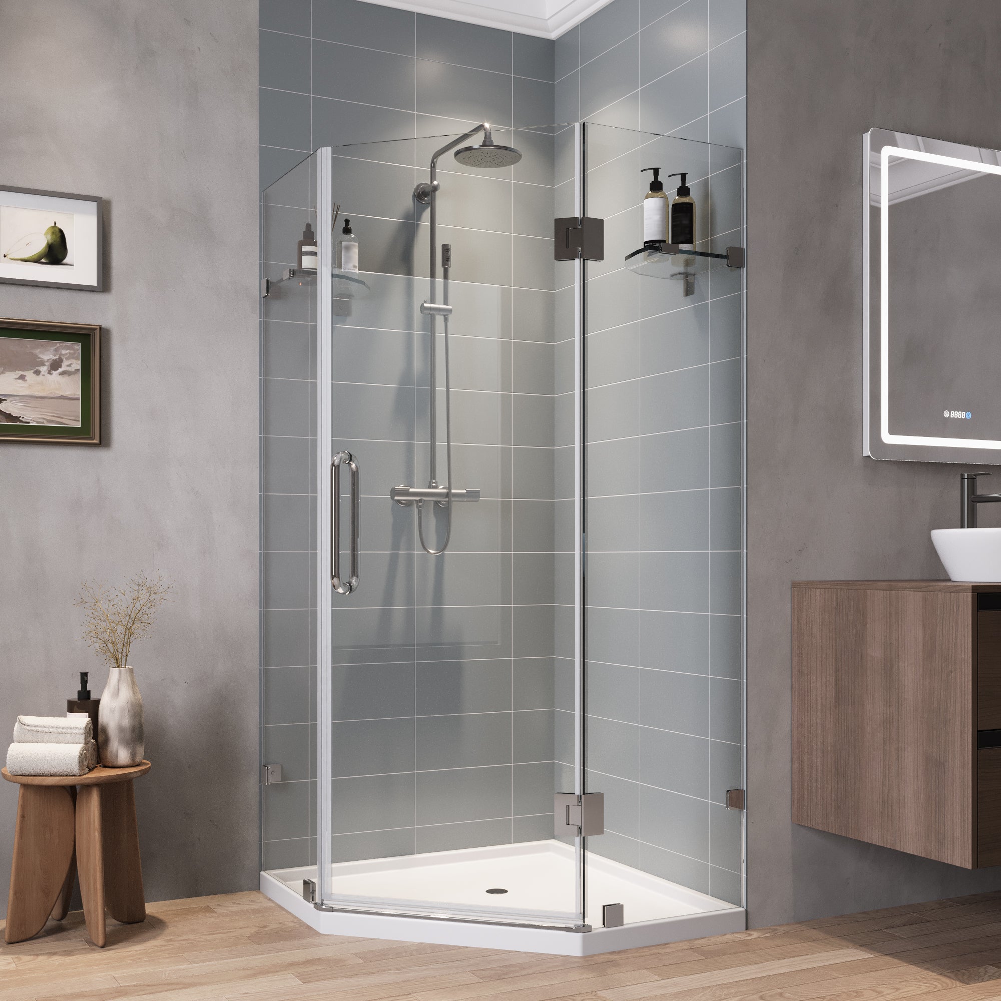 DeerValley DV-1SD0212 DYNASTY Frameless Neo-Angle Shower Enclosure