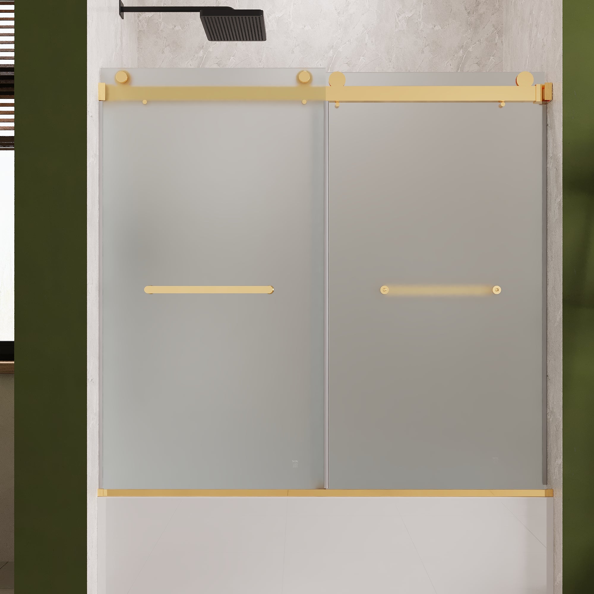 LIBERTY 60" x 62" Tub Shower Door Double Sliding Bypass Sliding Bathtub Door