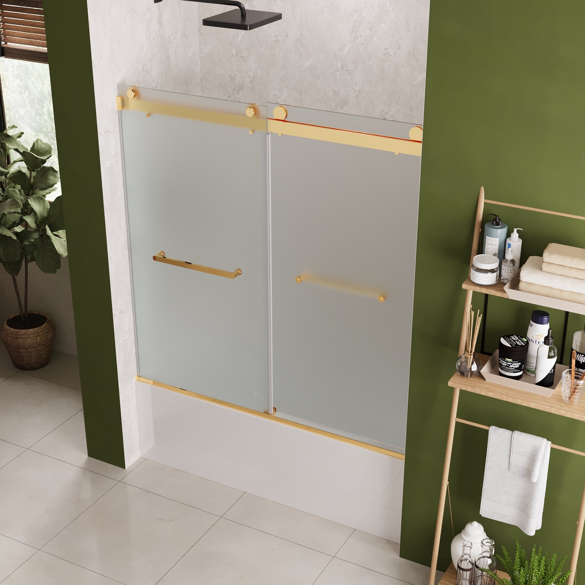 LIBERTY 59" x 59" Tub Shower Door Double Sliding Bypass Sliding Bathtub Door