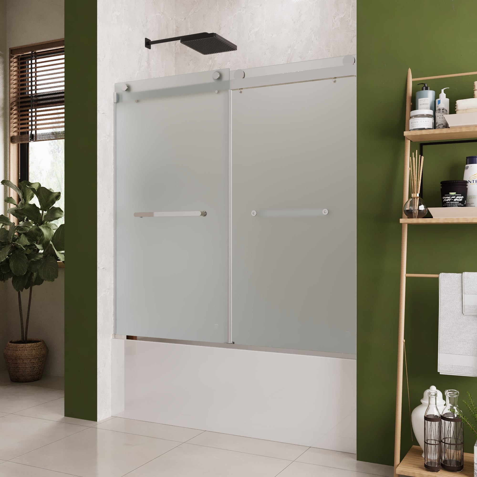 LIBERTY 59" x 59" Tub Shower Door Double Sliding Bypass Sliding Bathtub Door