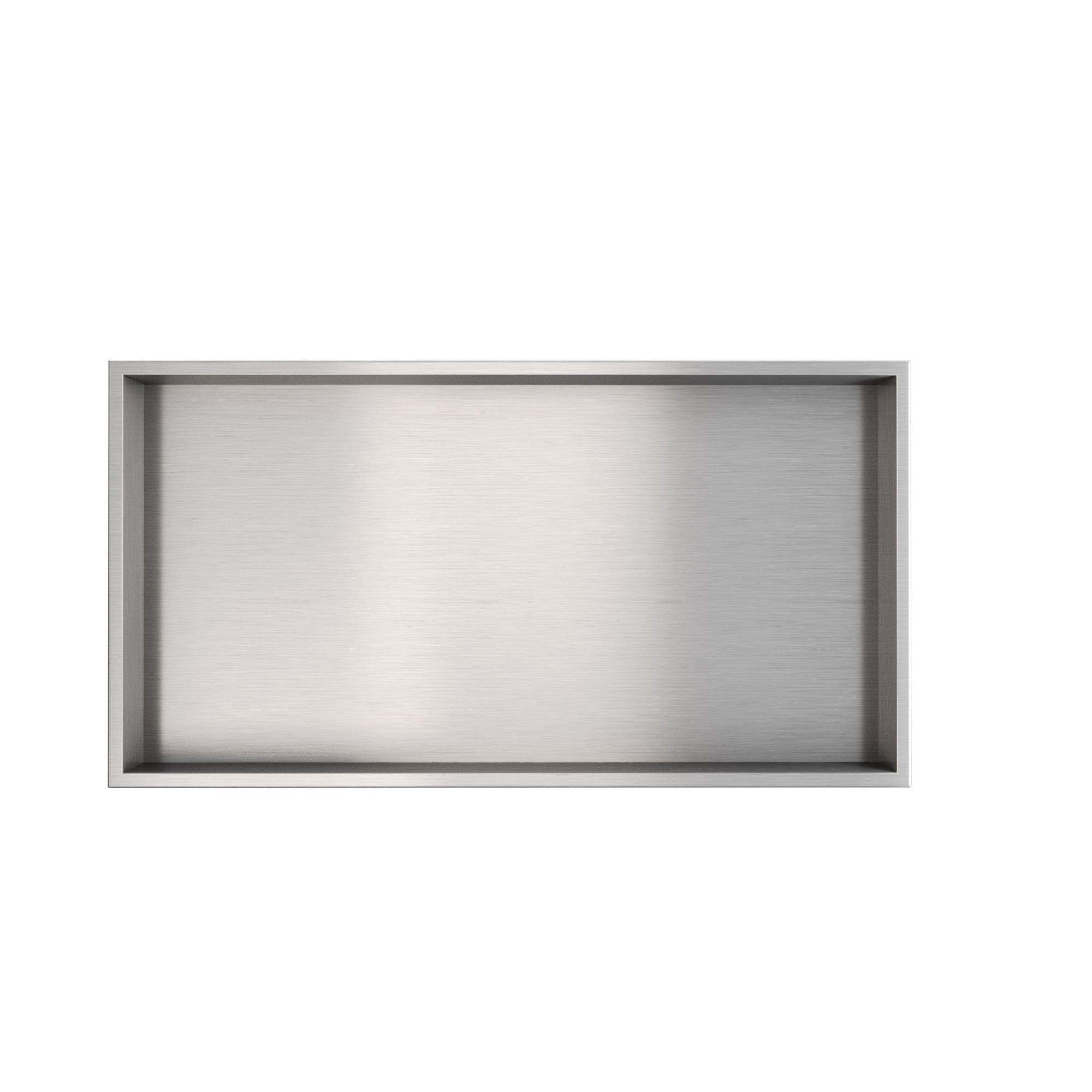 DeerValley 12" x 24" Single Shelf Shower Niche with Drainage Slope, Matte Black, White, or Stainless Steel Finish - Recessed Wall Bathroom Niche, No Tile Required