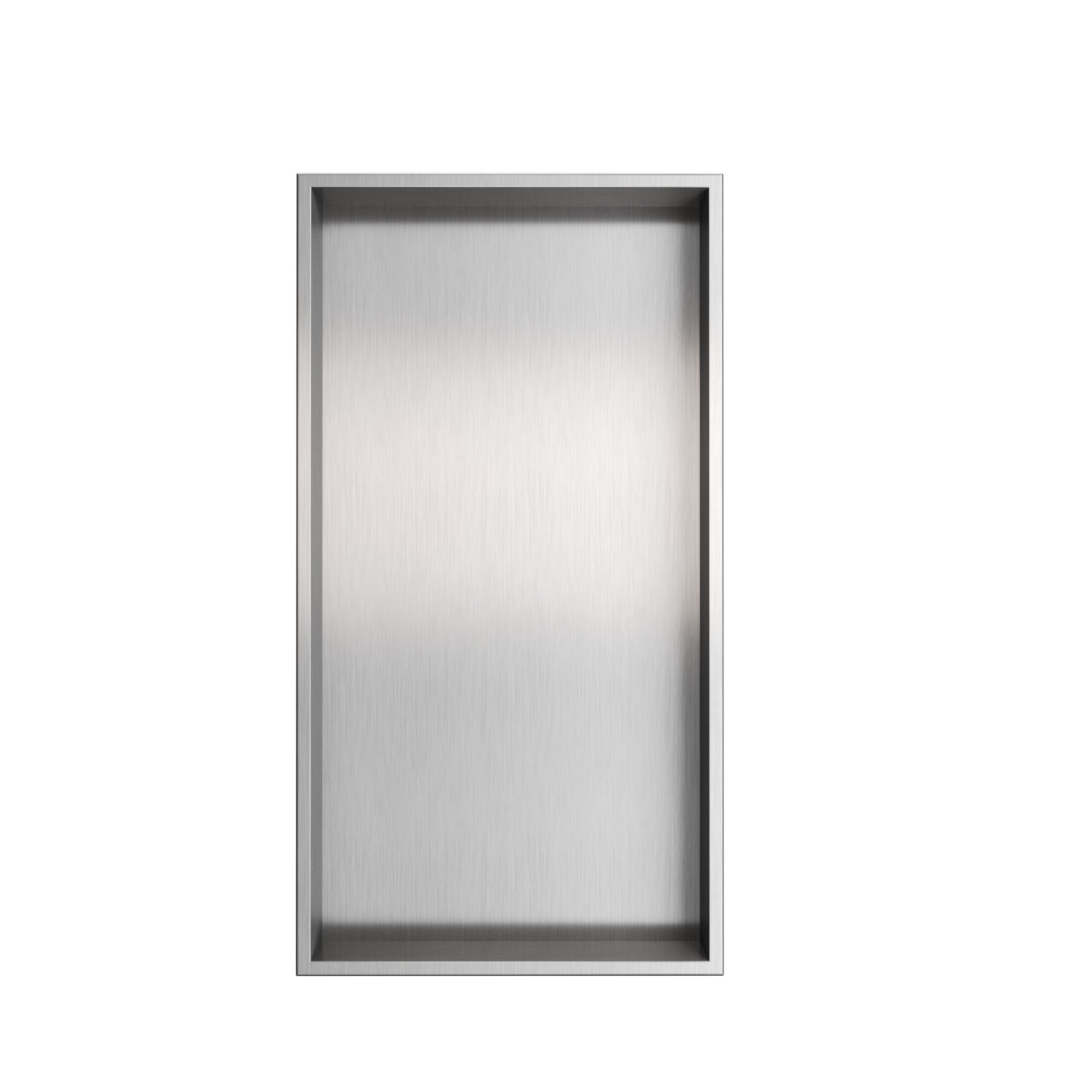 DeerValley 12" x 24" Single Shelf Shower Niche with Drainage Slope, Matte Black, White, or Stainless Steel Finish - Recessed Wall Bathroom Niche, No Tile Required