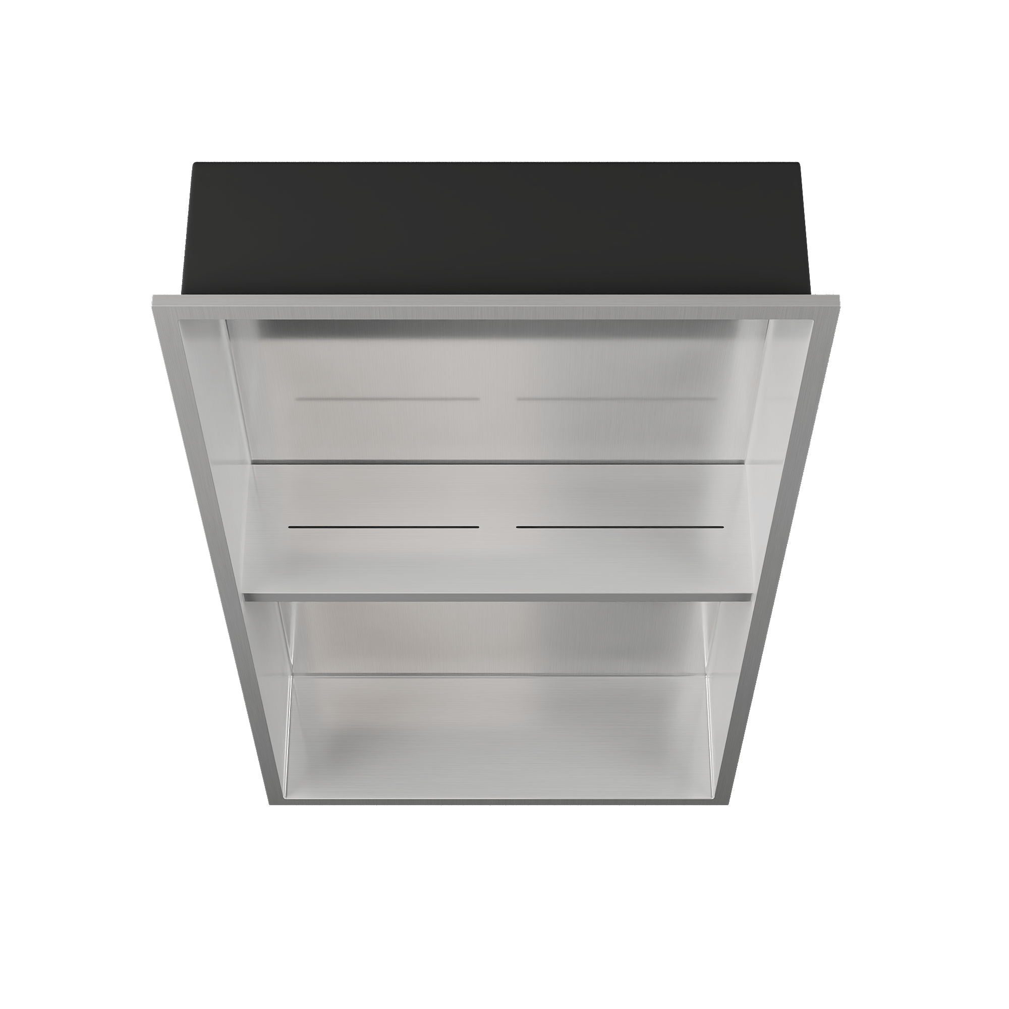 DeerValley 12" x 24" Double Shelf Shower Niche with Drainage Slope, Matte Black, White, or Stainless Steel Finish - Recessed Wall Bathroom Niche, No Tile Required