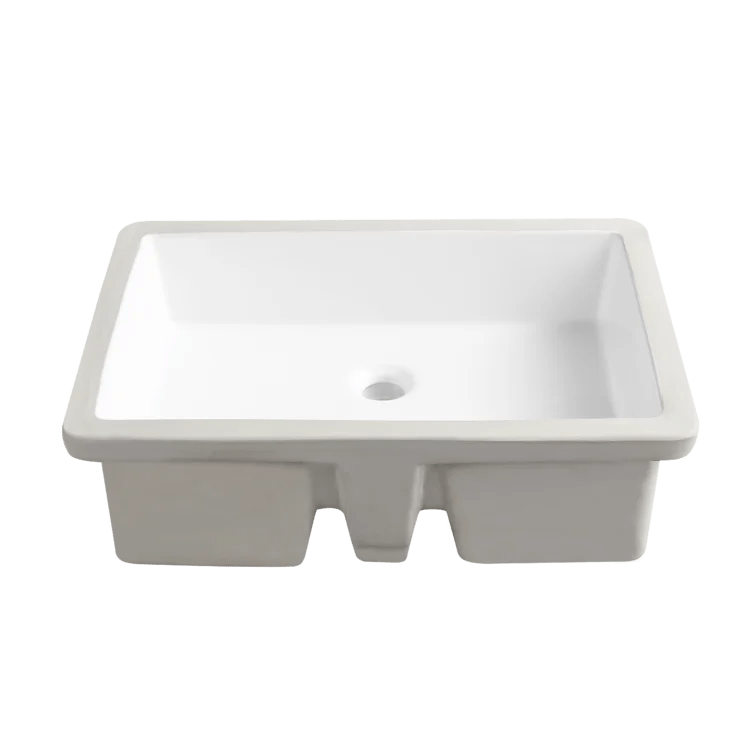 DeerValley Bath DeerValley DV-1U202 Ursa 22*15.5 White Ceramic Undermount Rectangular Space-Saving Bathroom Sink with Overflow Undermount Sinks