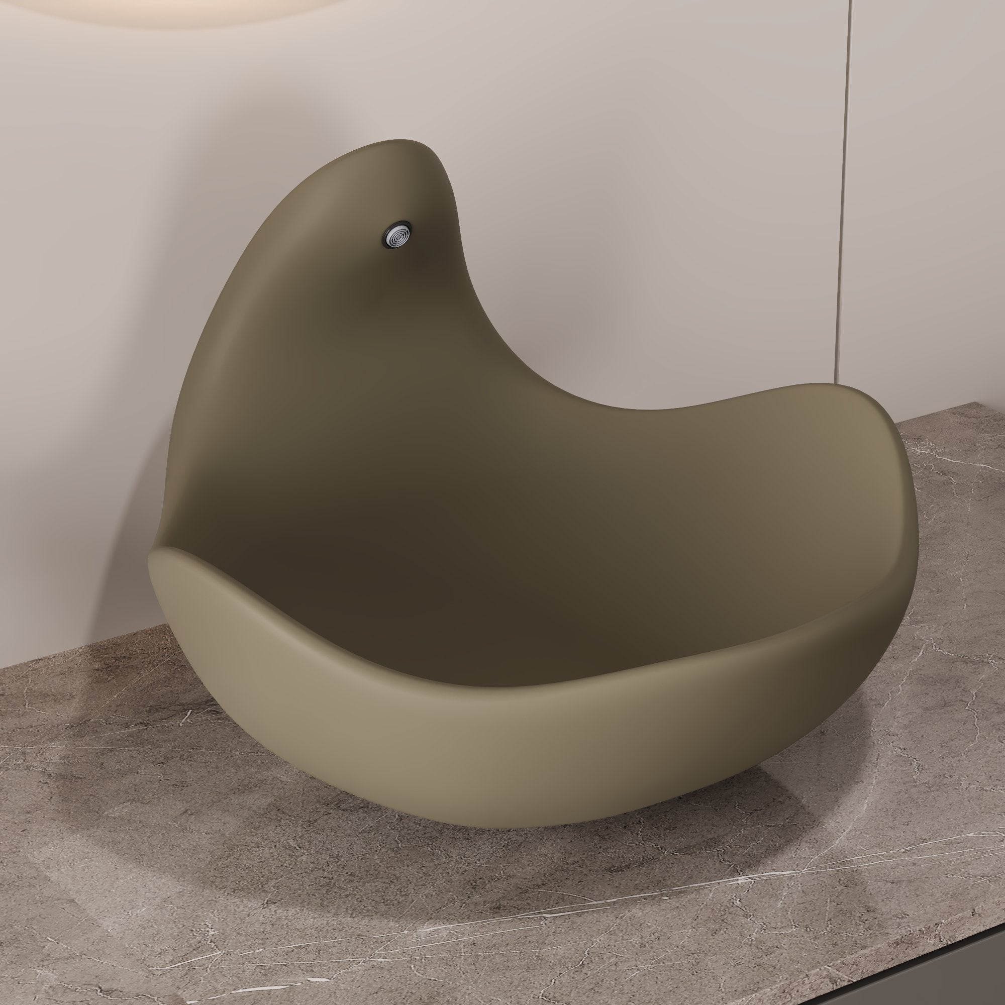 Wave Vessel Bathroom Sink With Multiple Colors, Concrete