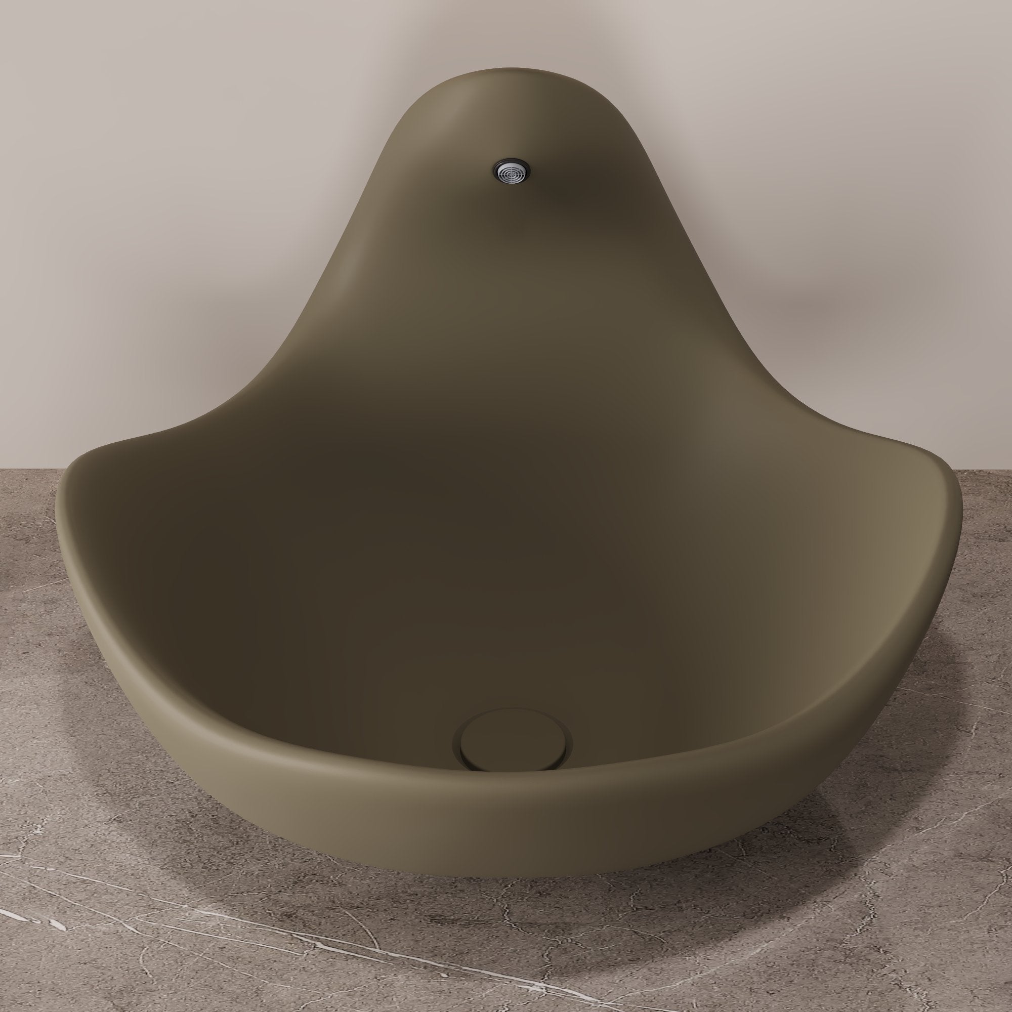 Wave Vessel Bathroom Sink With Multiple Colors, Concrete