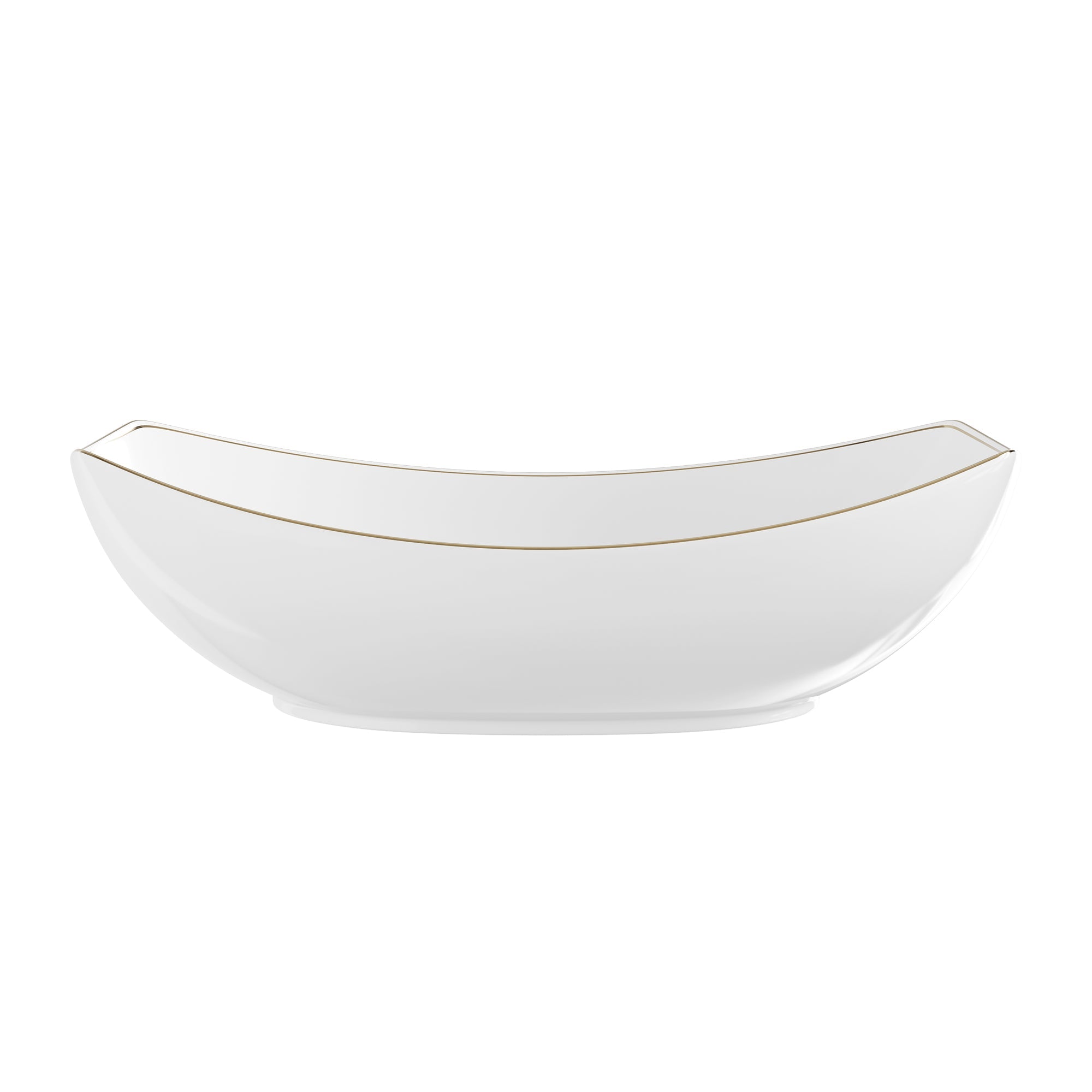 DeerValley 22" x 16" Boat-Shaped Ceramic Vessel Sink with Gold Striped Edges - DV-1V0319