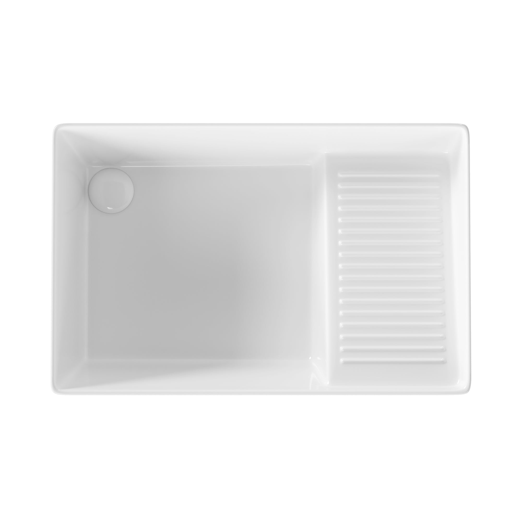 Perch 24" x 17" Square Ceramic Vessel Sink with Slanted Washboard Design