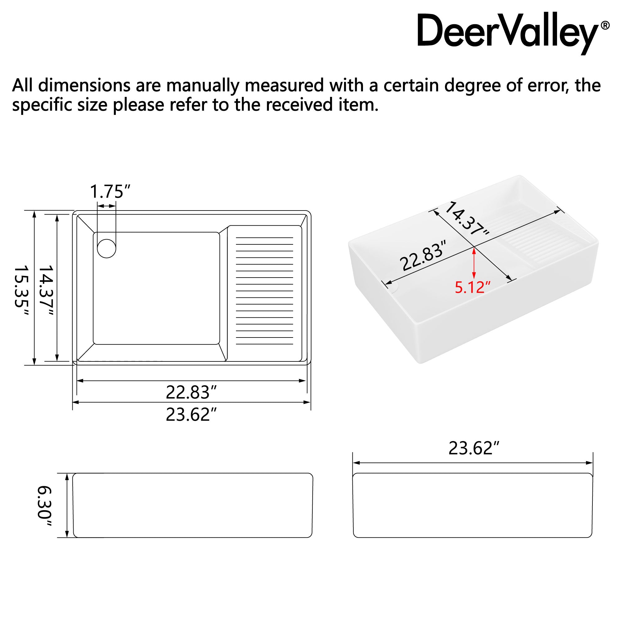 Perch 24" x 17" Square Ceramic Vessel Sink with Slanted Washboard Design