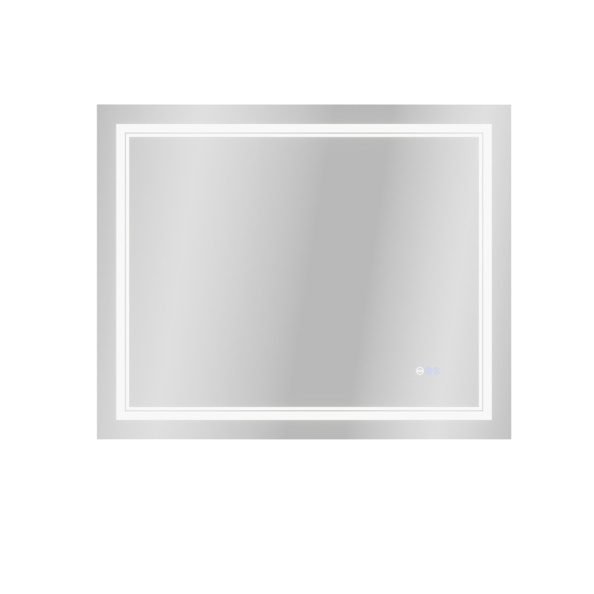 DeerValley 40"x 32" RGB LED Bathroom Mirror, Front Light and RGB Backlit Lighted Vanity Mirror