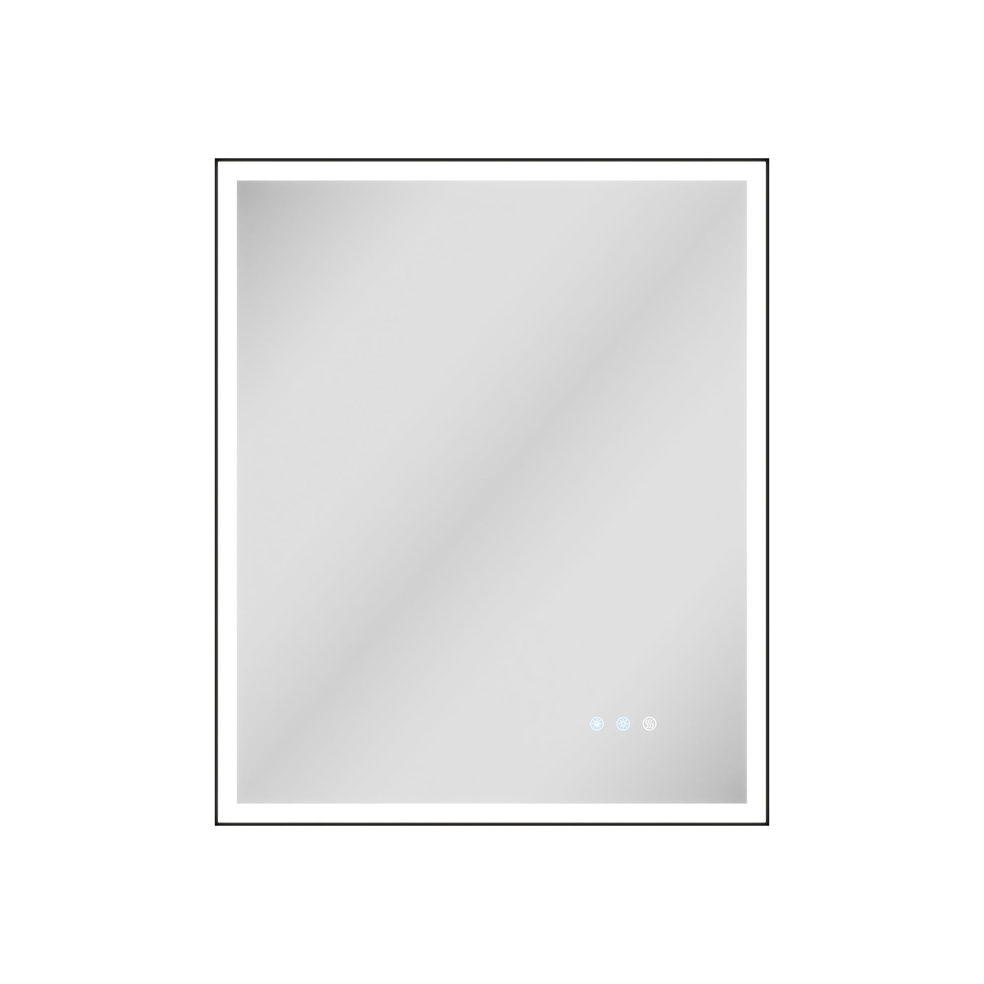 DeerValley 40"x 32" / 30"x 36" LED Bathroom Vanity Mirror, Front and Backlit Matte Black Frame Lighted Vanity Mirrors