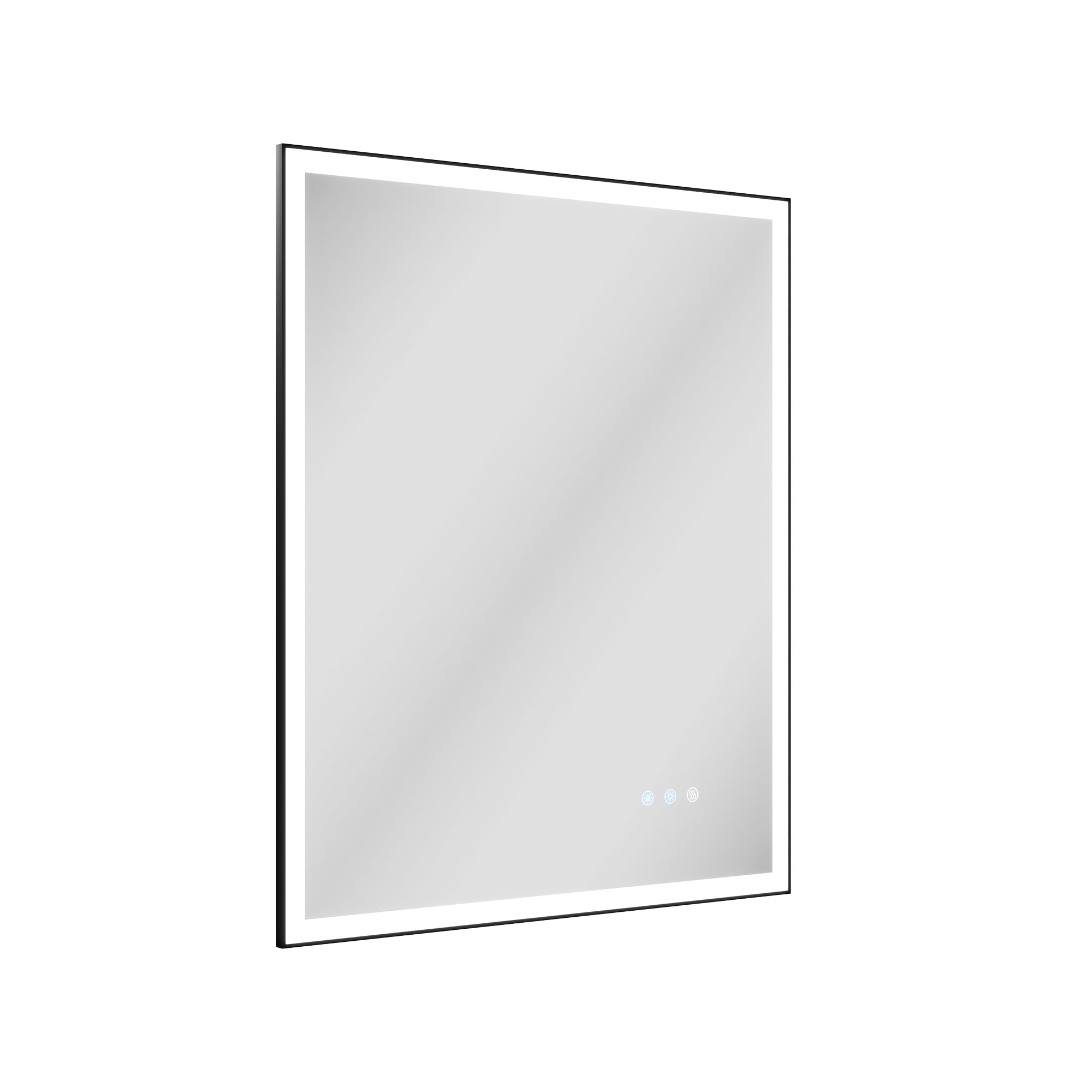 DeerValley 40"x 32" / 30"x 36" LED Bathroom Vanity Mirror, Front and Backlit Matte Black Frame Lighted Vanity Mirrors