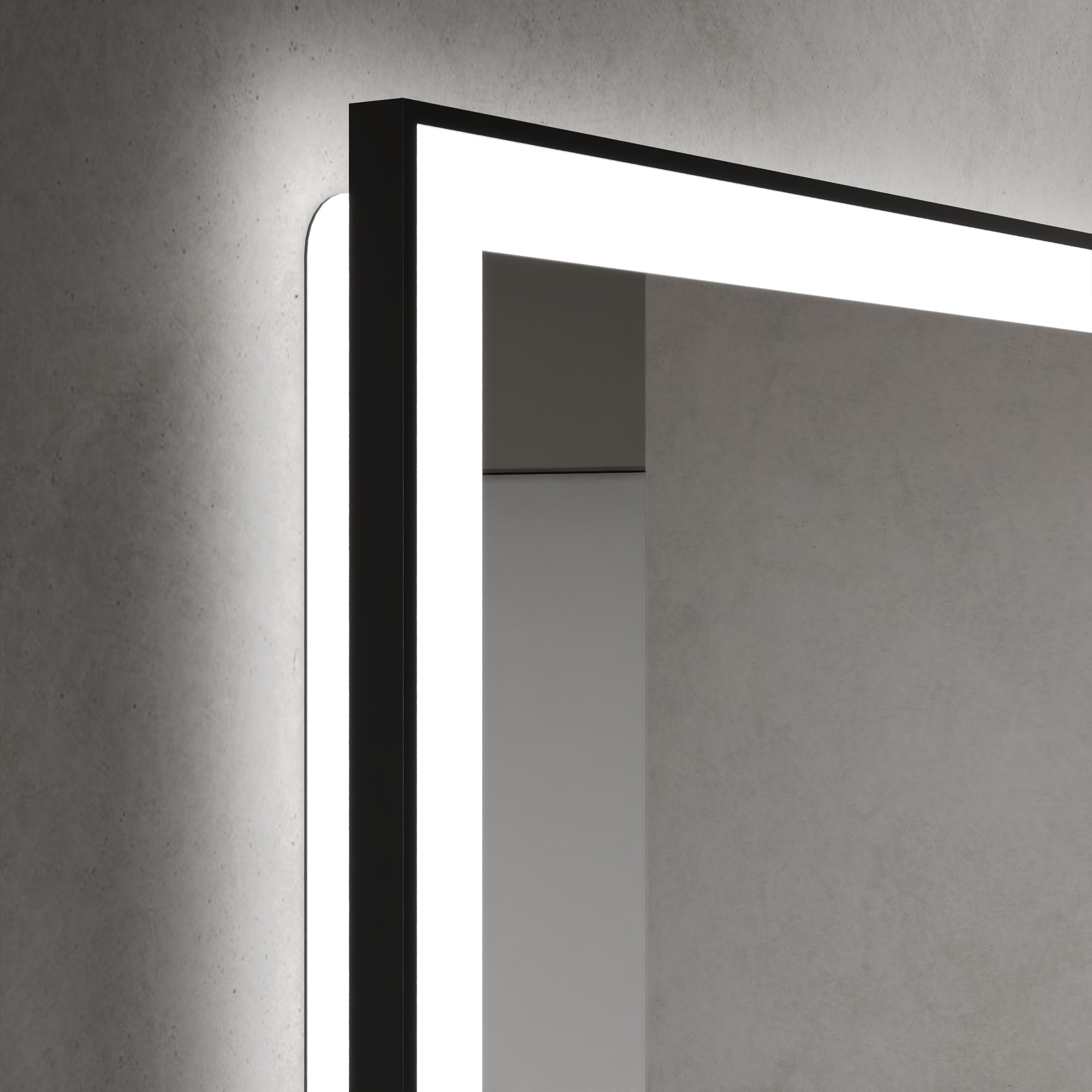 DeerValley 40"x 32" / 30"x 36" LED Bathroom Vanity Mirror, Front and Backlit Matte Black Frame Lighted Vanity Mirrors