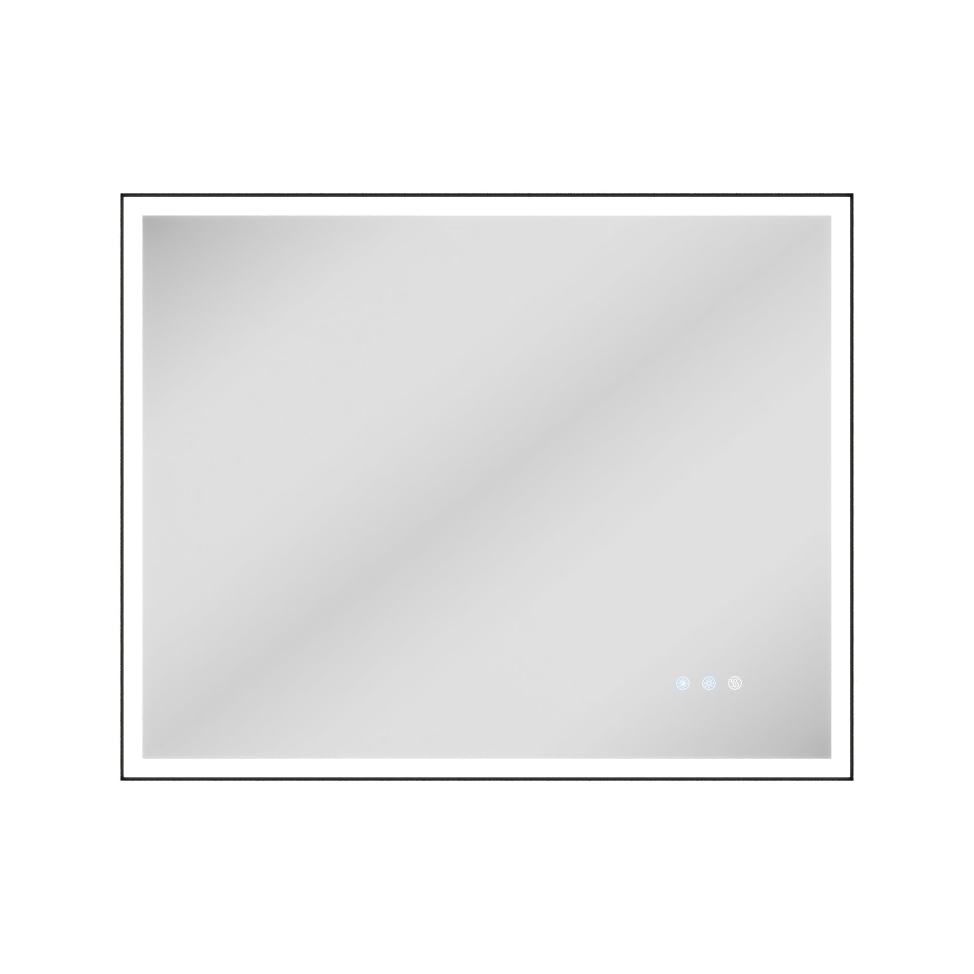 DeerValley 40"x 32" / 30"x 36" LED Bathroom Vanity Mirror, Front and Backlit Matte Black Frame Lighted Vanity Mirrors