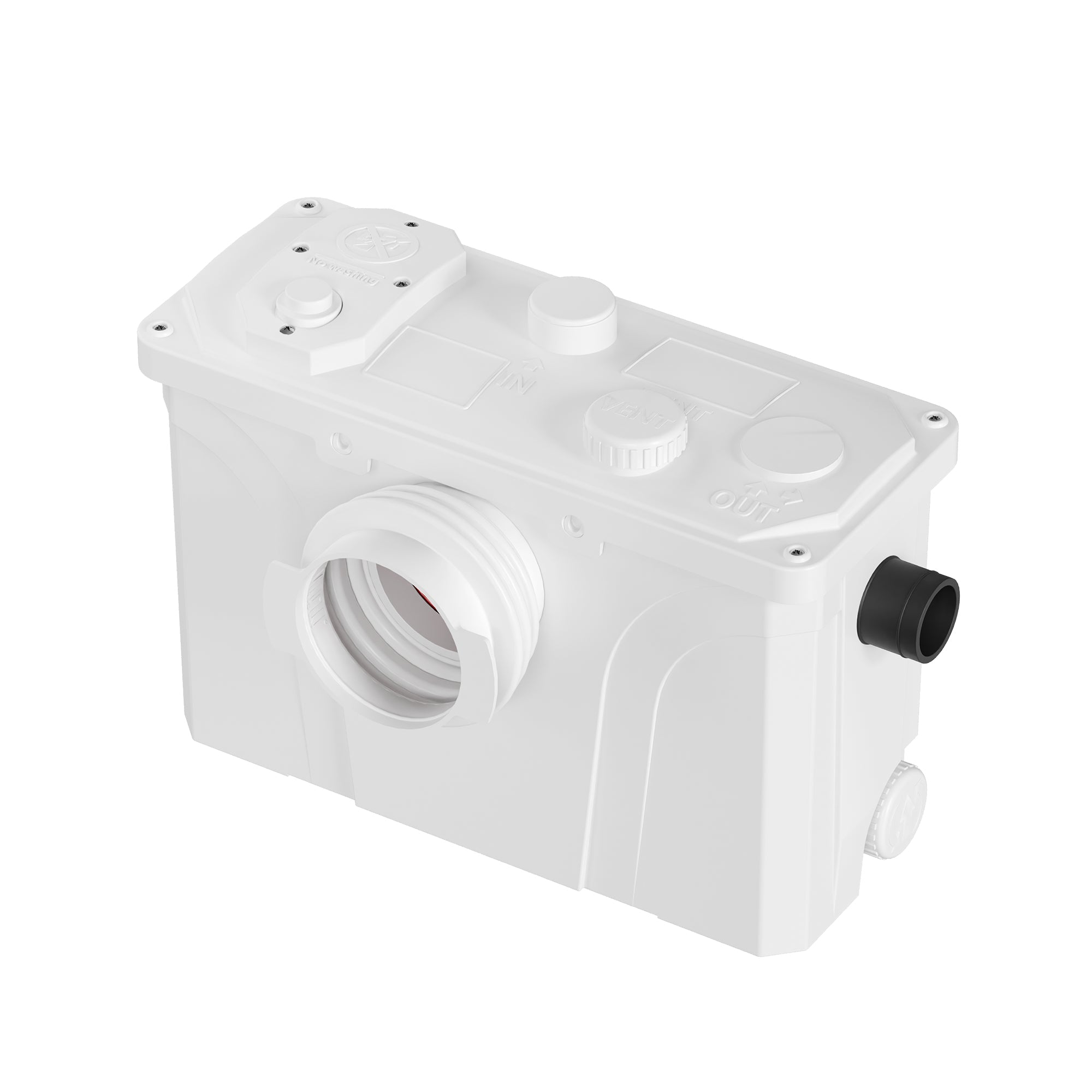 Macerating Toilet, 23ft Vertical Sewage Lift, 700W Stainless Steel Grinder, Dual Odor Control System