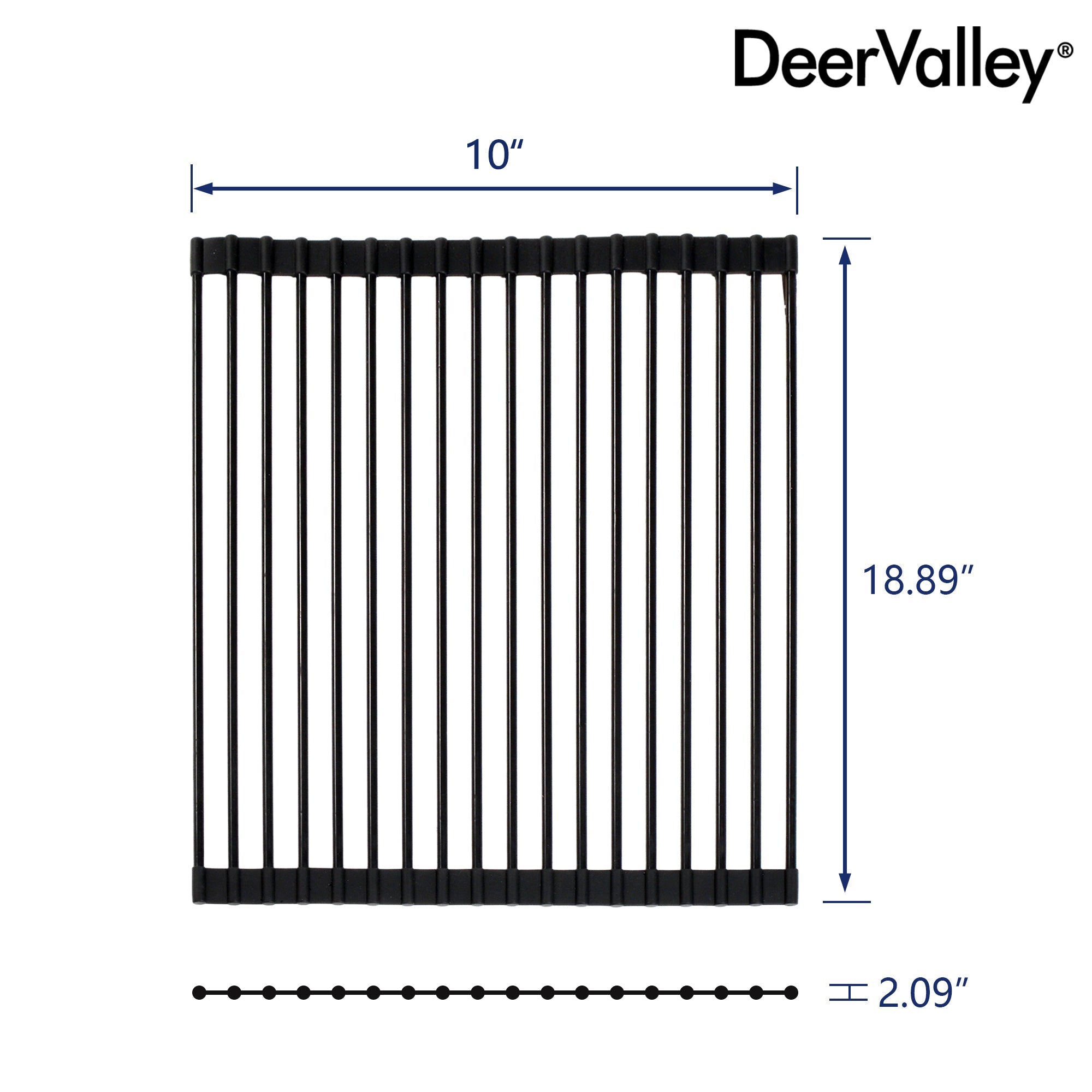 DeerValley DV-K0067R02 18.89" x 10" Kitchen Roll-Up Dish Rack (Compatible with DV-1K0067)