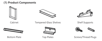 DeerValley DV-MC0146D16 Shelf Supports for Medicine Cabinet, Set of 2pcs (Fit with DV-1MC0146)