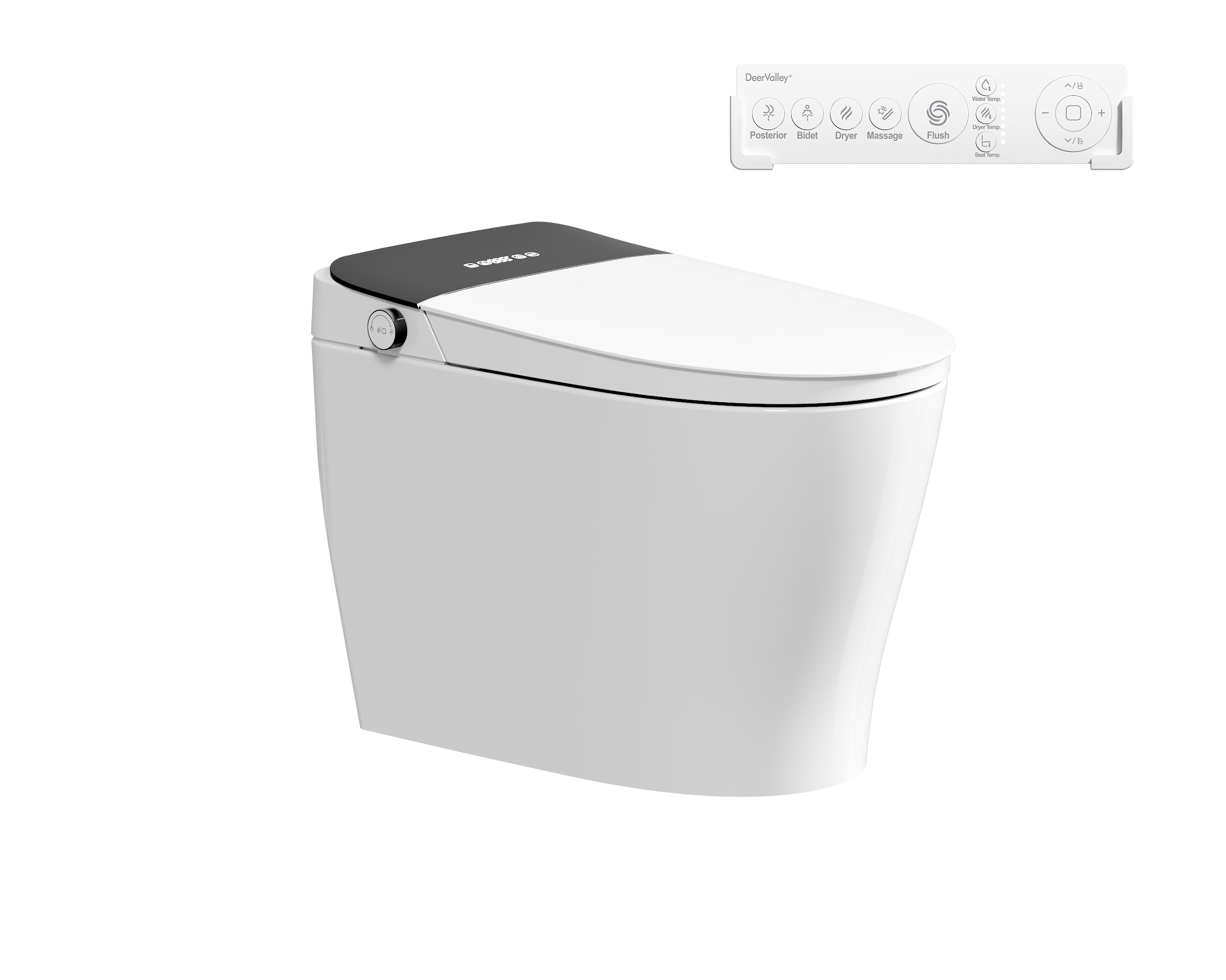DeerValley DV-1S0450 Intelligent Elongated Toilet: Siphon Jet Flush with Integrated Bidet & Remote Control