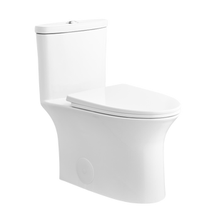 DeerValley Bath DeerValley DV-1F52676 Horizon Dual-Flush Elongated Ceramic Dual Flush Fully Skirted Water Saving One-Piece Full-Size Toilet (Seat Included) Toilet