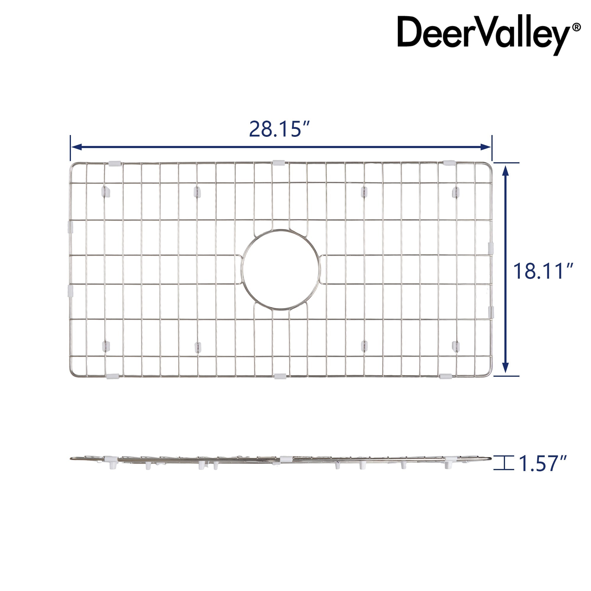 DeerValley DV-K0065G19 28.15" x 18.11" x 1.57" Kitchen Sink Grid (Compatible with DV-1K0065)