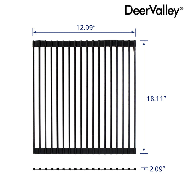 DeerValley DV-K0065R01 18.11" x 12.99" x 2.09" Kitchen Roll-Up Dish Rack (Compatible with DV-1K0065)