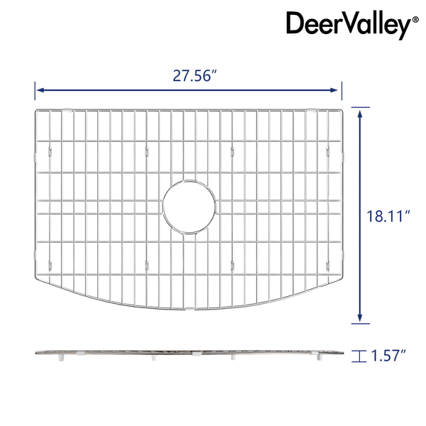 DeerValley DV-K0066G20 27.56" x 18.11" x 1.57" Kitchen Sink Grid (Compatible with DV-1K0066)