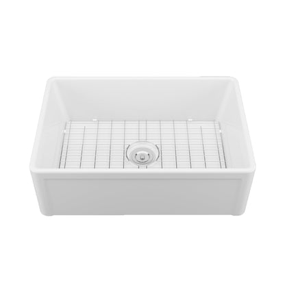 DeerValley Bath DeerValley DV-1K016 Harvest 30" L x 20" W Farmhouse Ceramic Large Capacity Kitchen Sink with Apron Front Designed Kitchen Sink