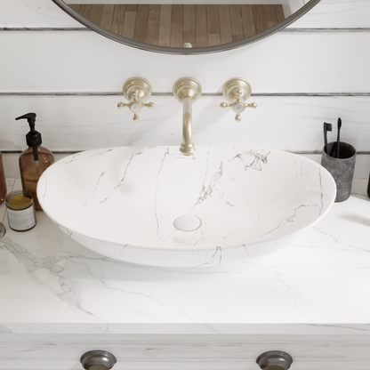 23" x 14" Oval Vessel Bathroom Sink, Easy to Clean