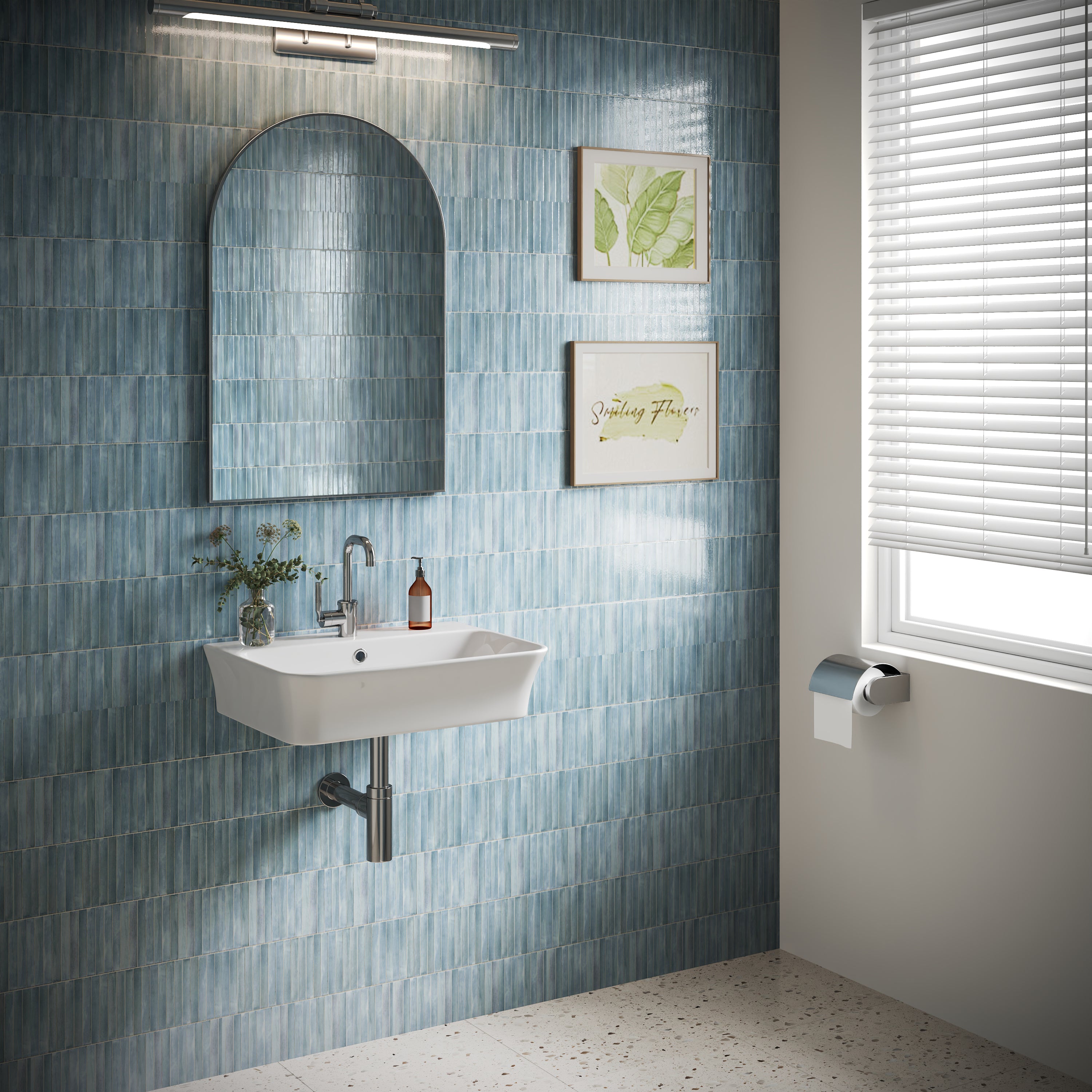 DeerValley DV-1WS0476 Wall Mounted Sink Vitreous China Rectangular Basin with Overflow