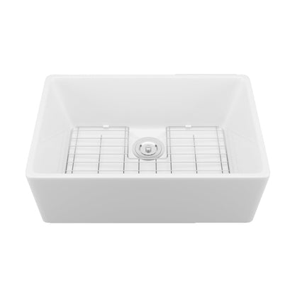 DeerValley Bath DeerValley DV-1K116 Perch 24" L x 16" W Mini Farmhouse Ceramic Single Bowl Kitchen Sink with Accessories Kitchen Sink