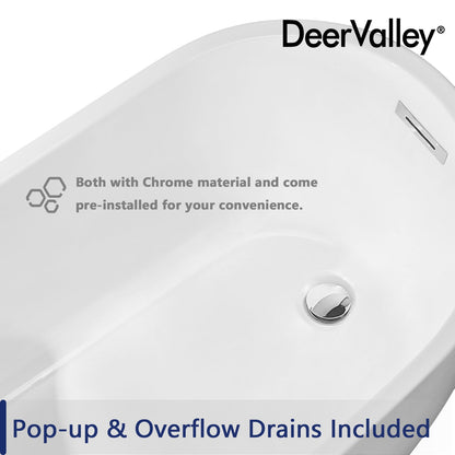 DeerValley Bath DeerValley DV-1T173 Prism 67" x 29" Freestanding Soaking Acrylic Bathtub