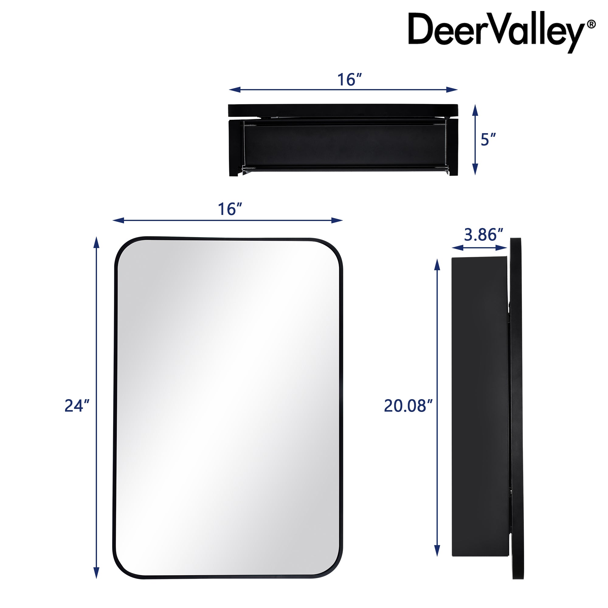 DeerValley DV-1MC0146 Bathroom Aluminum Medicine Cabinet