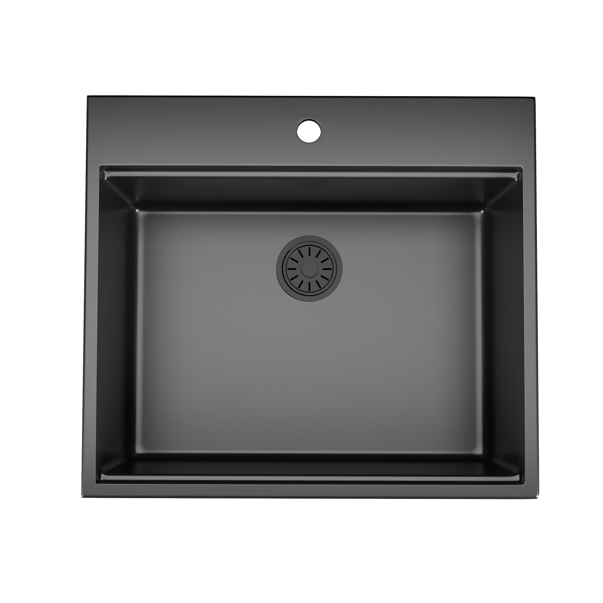 PERCH 22" D Rectangular Drop-in Kitchen Sink, Granite Composite With Multiple Styles