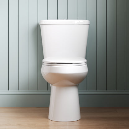 2-Piece 0.8/1.28 GPF Dual-Flush Elongated ADA Chair Height Toilet in White, MaP 1000g, Soft-Close Seat