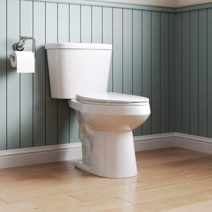 2-Piece 0.8/1.28 GPF Dual-Flush Elongated ADA Chair Height Toilet in White, MaP 1000g, Soft-Close Seat