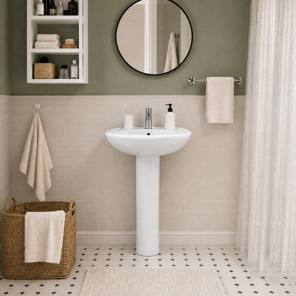 DeerValley DV-1P530 Pedestal Sink – Compact & Durable with Overflow