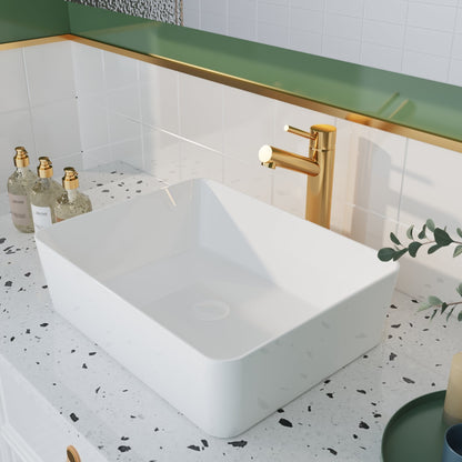 DeerValley Bath DeerValley DV-1V031 Ally Ceramic Sleek Rectangular Bathroom Vessel Sink Vessel Sink