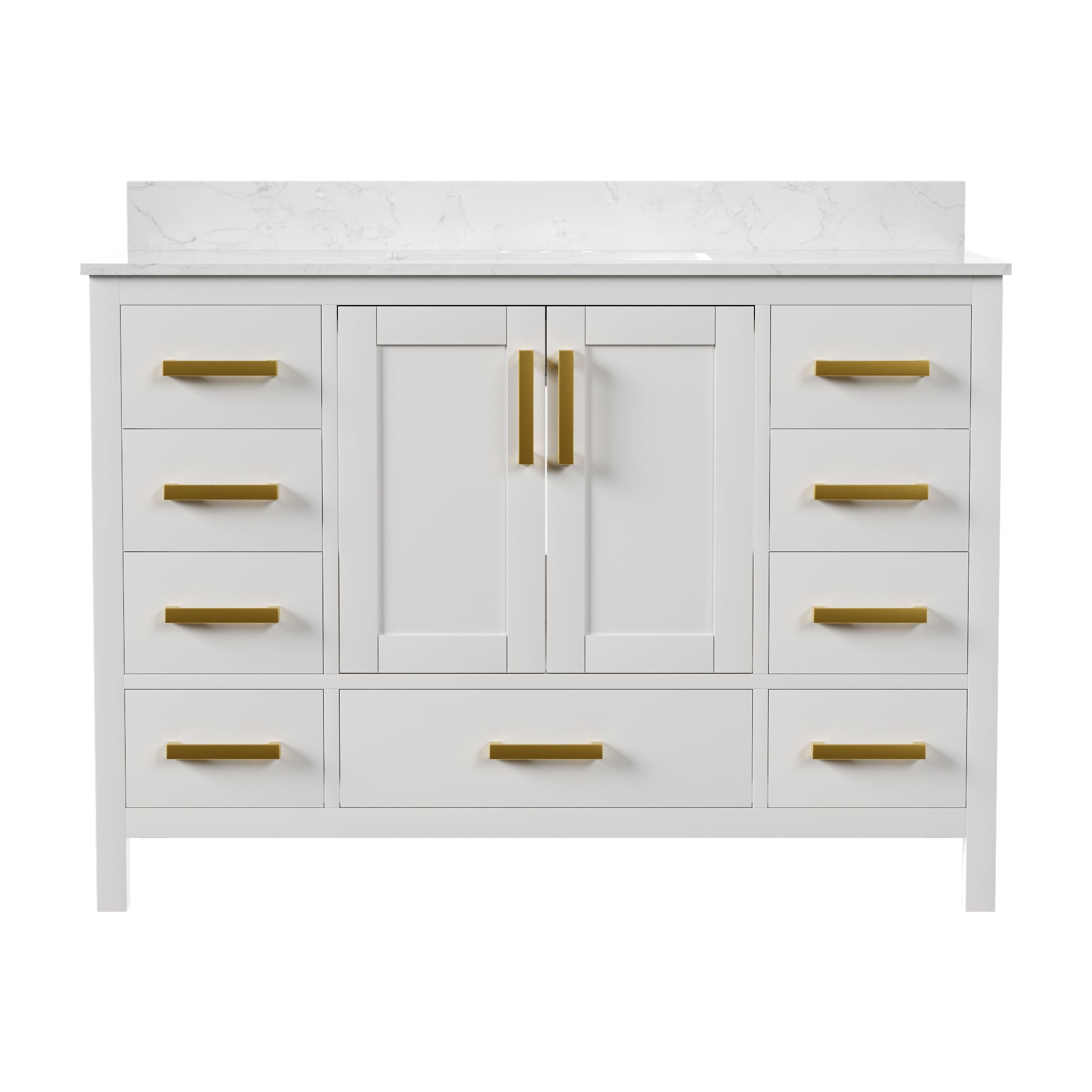 48" Rectangular Bathroom Vanity, with Ceramic Sink Top Set-up