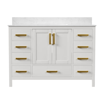 DeerValley DV-1BV0156W 48" Rectangular Bathroom Vanity, with Ceramic Sink Top Set-up